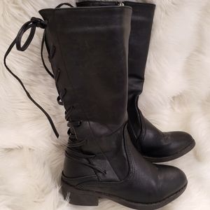 Adorable and stylish girls tall black BEBE brand boots